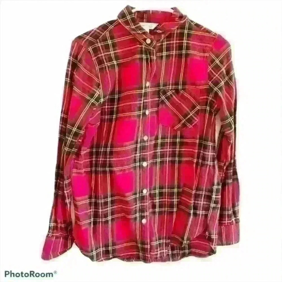 Old navy red, green, yellow & white flannel sz sm - Picture 1 of 3